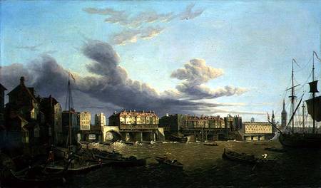 View of Old London Bridge as it was in 1747 a John Paul