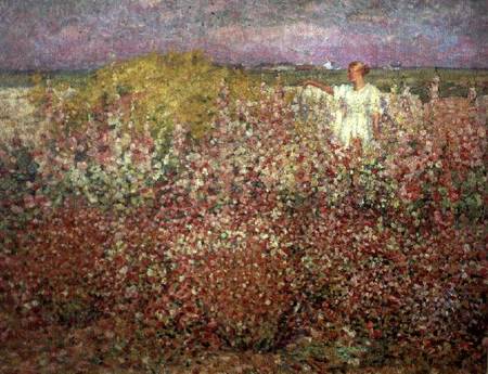 Mrs. Russell Amongst the Flowers at Belle Isle a John Peter Russell