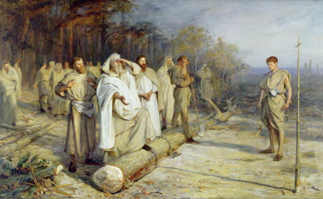 Fixing the Site of an Early Christian Altar, 1884 (oil on canvas) a John Pettie