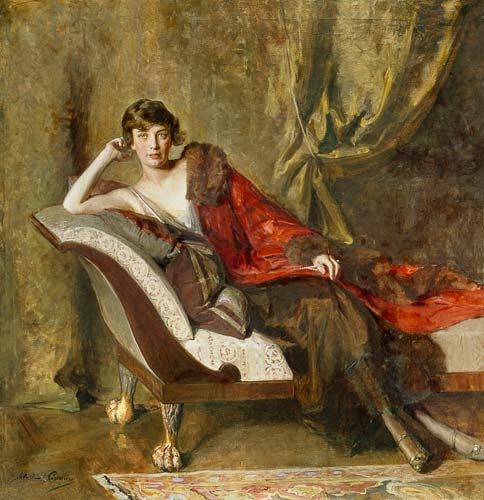 Full Length Portrait of Countess Michael Karolyi, reclining in a divan a John Quincy Adams