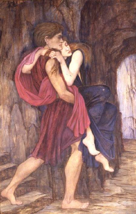 Two Figures in a Cave a John Roddam Spencer Stanhope