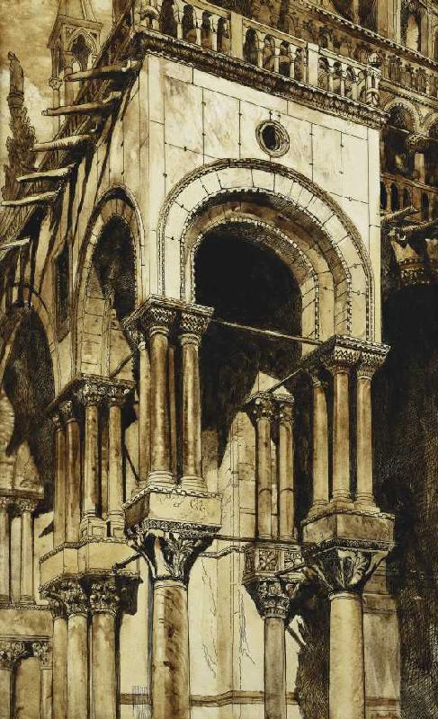 Der südwestliche Portikus des Markusdom, Venedig. a John Ruskin