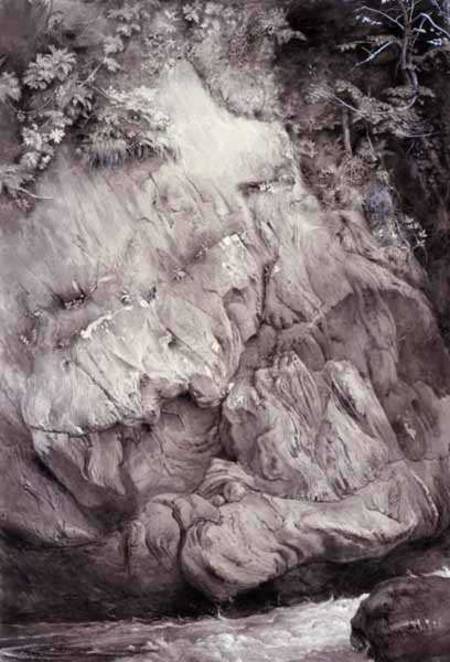 Gweiss Rock at Glenfinlas, 1853-54 (pen, wash & a John Ruskin