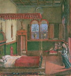 The Dream of St. Ursula, after Carpaccio (gouache on paper) (see also 686)