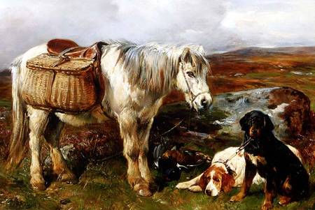 Highland Pony with Dogs a John Sargent Noble