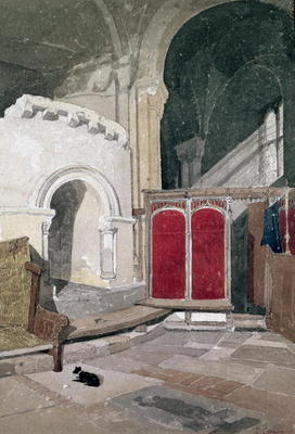 Interior of Norwich Cathedral (w/c on paper) a John Sell Cotman