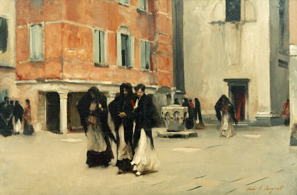 Beim Verlassen der Kirche, Campo San Canciano, Venedig a John Singer Sargent