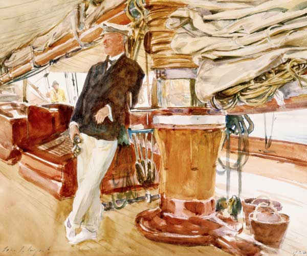 Captain Herbert M. Sears on deck of the Schooner Yacht Constellation a John Singer Sargent