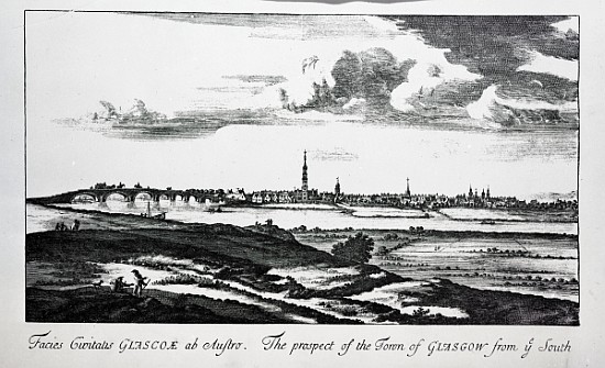 The Prospect of the Town of Glasgow from ye South, from ''Theatrum Scotiae'' John Slezer a John Slezer