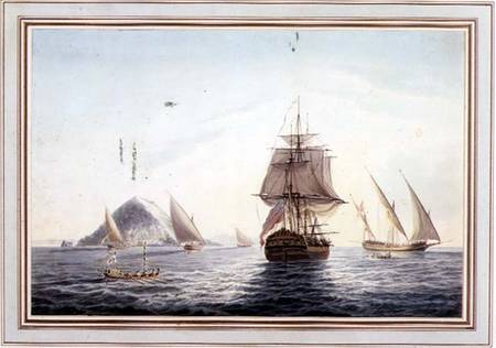 Gibraltar: H.M.S. 'Sirius' sailing off a John Thomas Serres