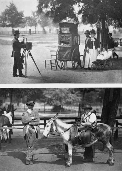 Photography on the Common and Waiting for Hire, 1876-77 (woodburytype)  a John Thomson