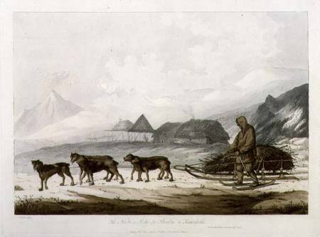 The Narta, or Sledge for Burdens in Kamtschatka, from 'Views in the South Seas' a John Webber