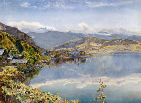 The Lake of Lucerne, Mount Pilatus in the Distance a John William Inchbold