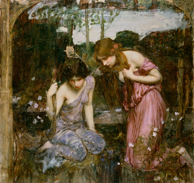 Nymphs finding the head of Orpheus a John William Waterhouse