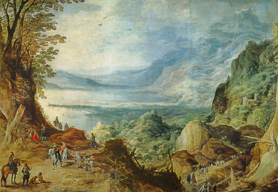 Landscape with Sea and Mountains a Joos de Momper