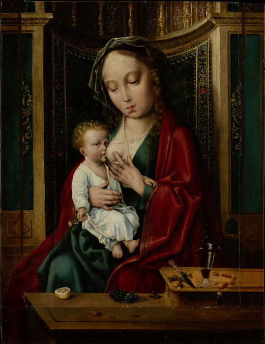Madonna and Child in a Niche a Joos van Cleve