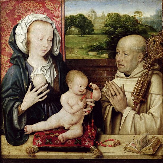 The Virgin and Child worshipped by St.Bernard a Joos van Cleve