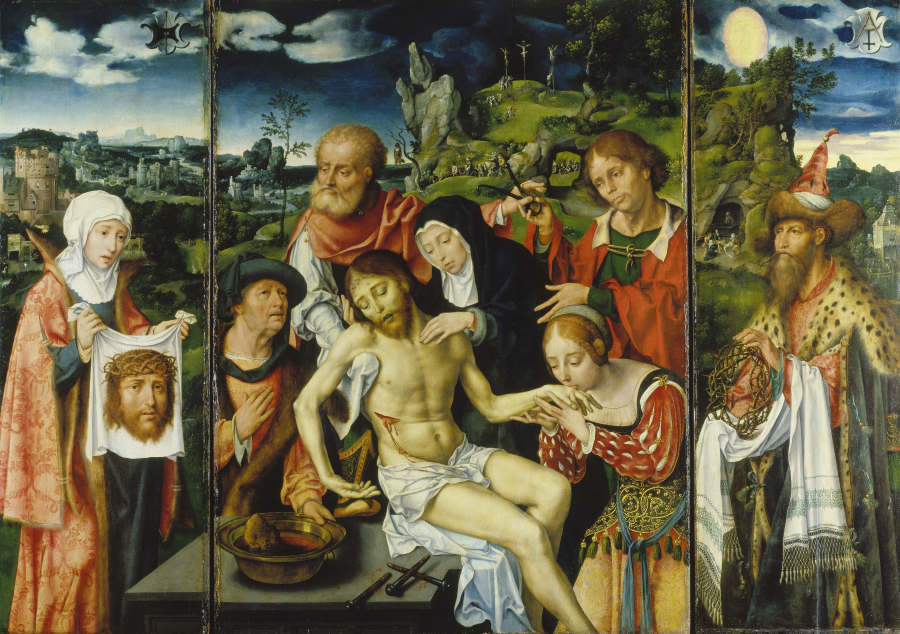 Tripytych with the Lamentation a Joos van Cleve