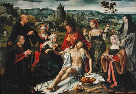 The Lamentation of Christ, central panel from an altarpiece a Joos van Cleve (eigentl. van der Breke)