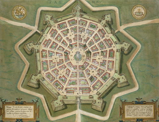 Map of Palma, from 'Civitates Orbis Terrarum' by Georg Braun (1541-1622) and Frans Hogenberg (1535-9 a Joris Hoefnagel