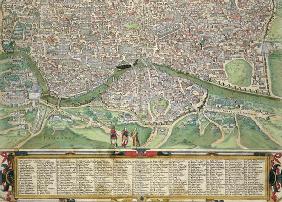Map of Rome, from 'Civitates Orbis Terrarum' by Georg Braun (1541-1622) and Frans Hogenberg (1535-90