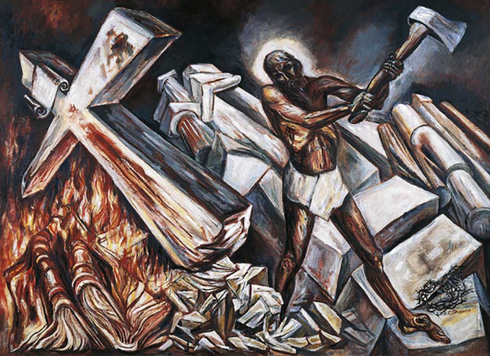 Christ destroys his cross, 1943, by Jose Clemente Orozco (1883-1949), painting, 94x130 cm. Mexico, 2 a José Clemente Orozco