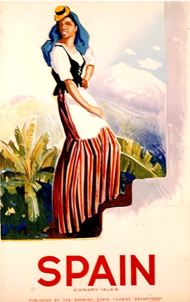 Poster promoting the Canary Islands, published by the Spanish State Tourist Department, 1930 a Jose Morell