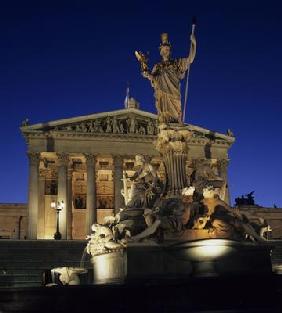 Österreichisches Parlament, Abend