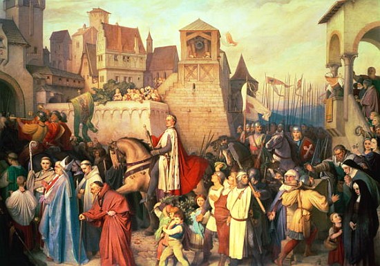 Duke Leopold the Glorious (1176-1230) enters Vienna on his return from the Crusades a Josef Mathias Trenkwald
