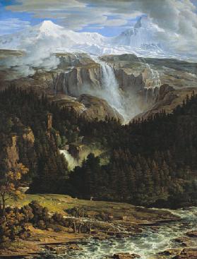 Schmadribachfall in the pure fountain valley