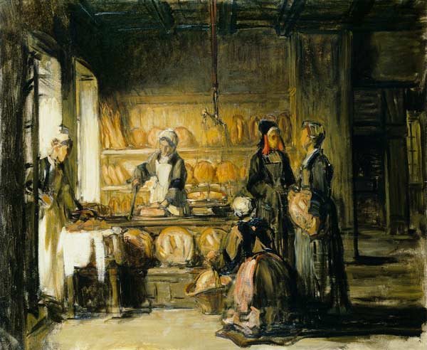 Interior of a Breton Boulangerie, c.1906 (oil on canvas) a Joseph Bail