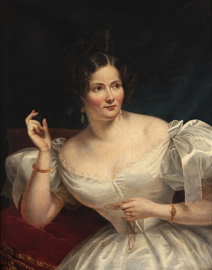 Portrait of a young lady a Joseph Désiré Court
