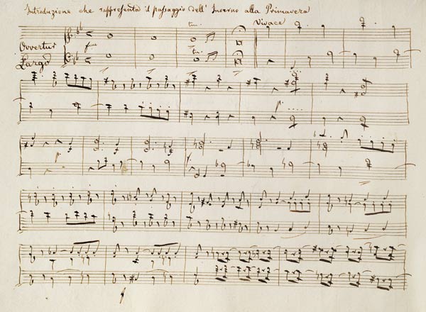 Ouverture from the score of ''Spring'', from the oratorio ''The Seasons'', first performed April a Joseph Haydn