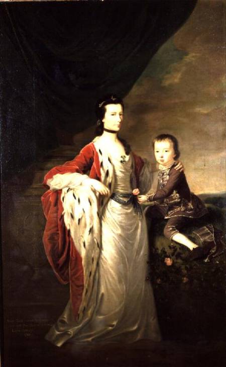 Mary, Countess of Shaftsbury and her Son, Anthony Ashley Cooper a Joseph Highmore