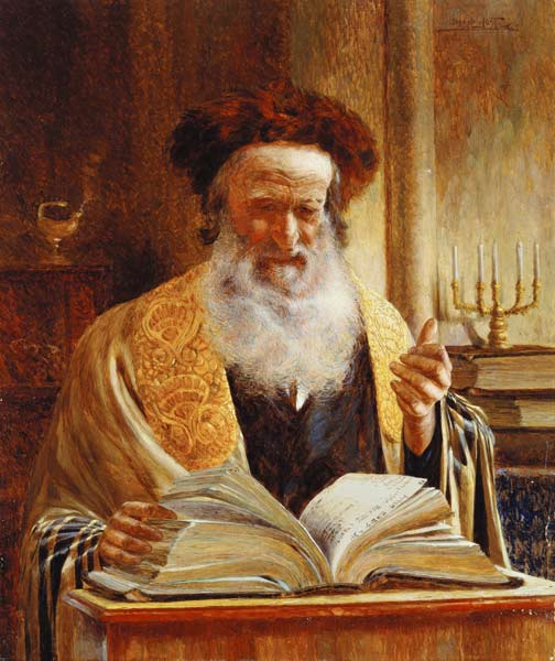 Ein Rabbiner hält eine Predigt. a Joseph Jost