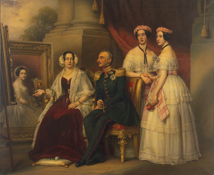 Family portrait of Joseph, Duke of Saxe-Altenburg a Joseph Karl Stieler