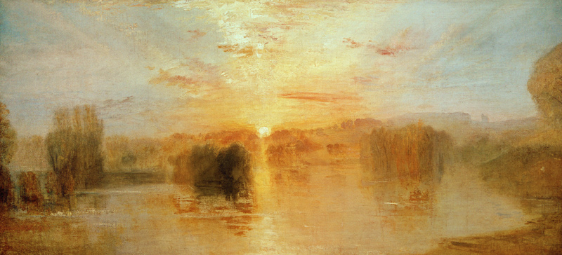 Il lago, Petworth, tramonto; studio a William Turner