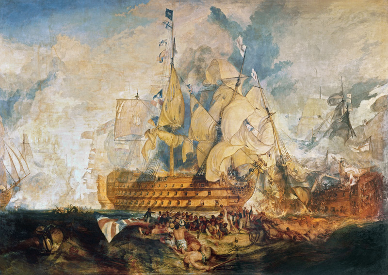 Die Schlacht bei Trafalgar a William Turner