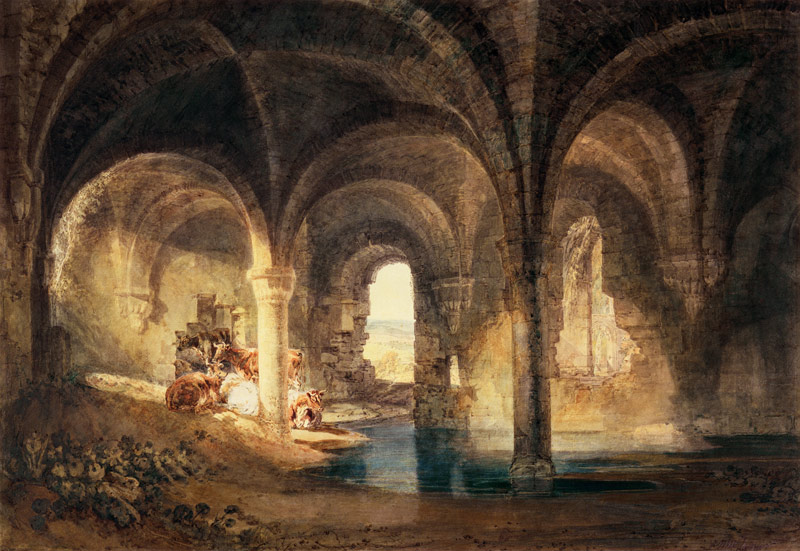 Refectory of Kirkstall Abbey a William Turner