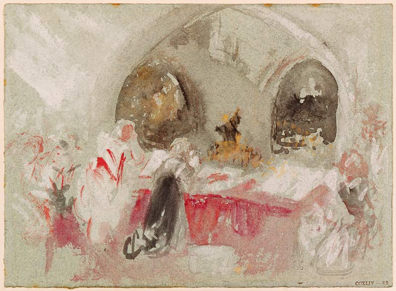 Service in the chapel at Petworth a William Turner