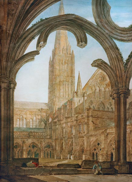 South View of Salisbury Cathedral from the Cloisters a William Turner