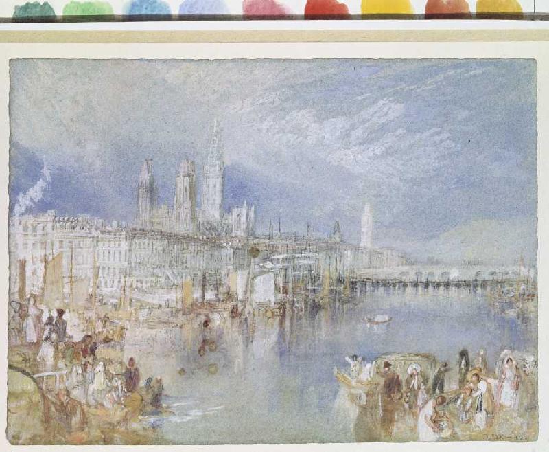 View of Rouen, river up. a William Turner