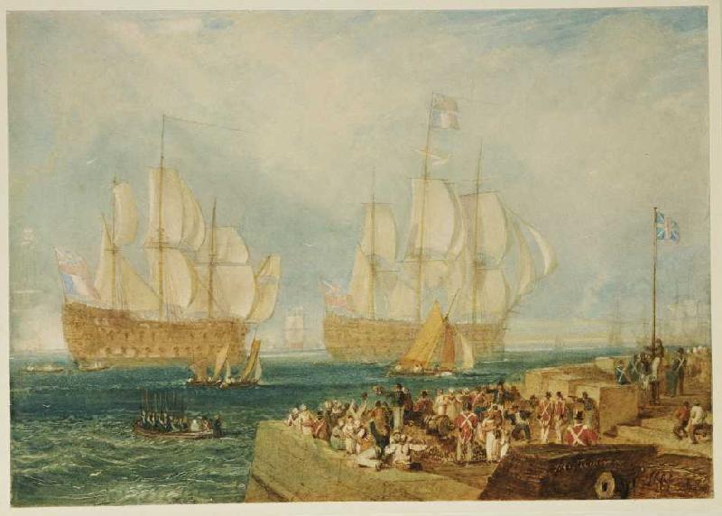 Der Hafen in Plymouth. a William Turner