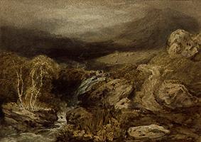 River (Coniston) being in flood a William Turner