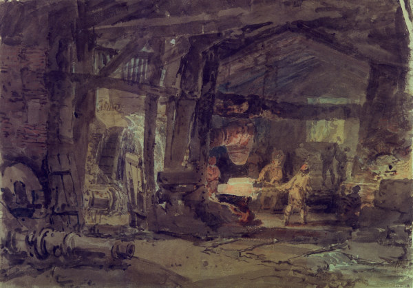 W.Turner / An Iron Foundry / c.1797/98 a William Turner