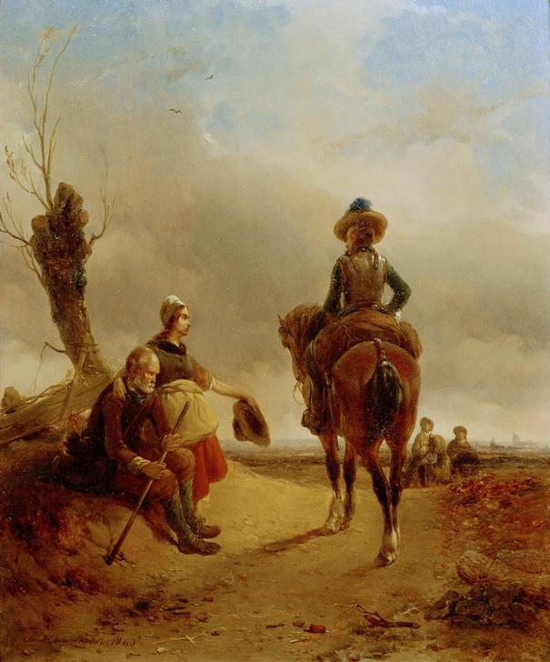 Landschaft with Baroque Riding Scene a Joseph Moerenhout