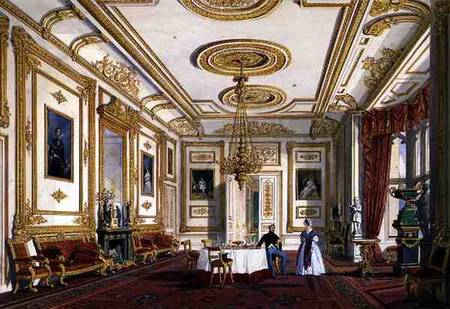 The White Drawing Room at Windsor Castle (colour litho) a Joseph Nash
