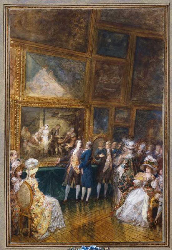 Greuze und Diderot besuchen den Salon von 1761. a Joseph Navlet