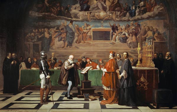 Galileo Galilei in front of the Inquisition in the Vatican 1632. a Joseph Nicolas Robert-Fleury