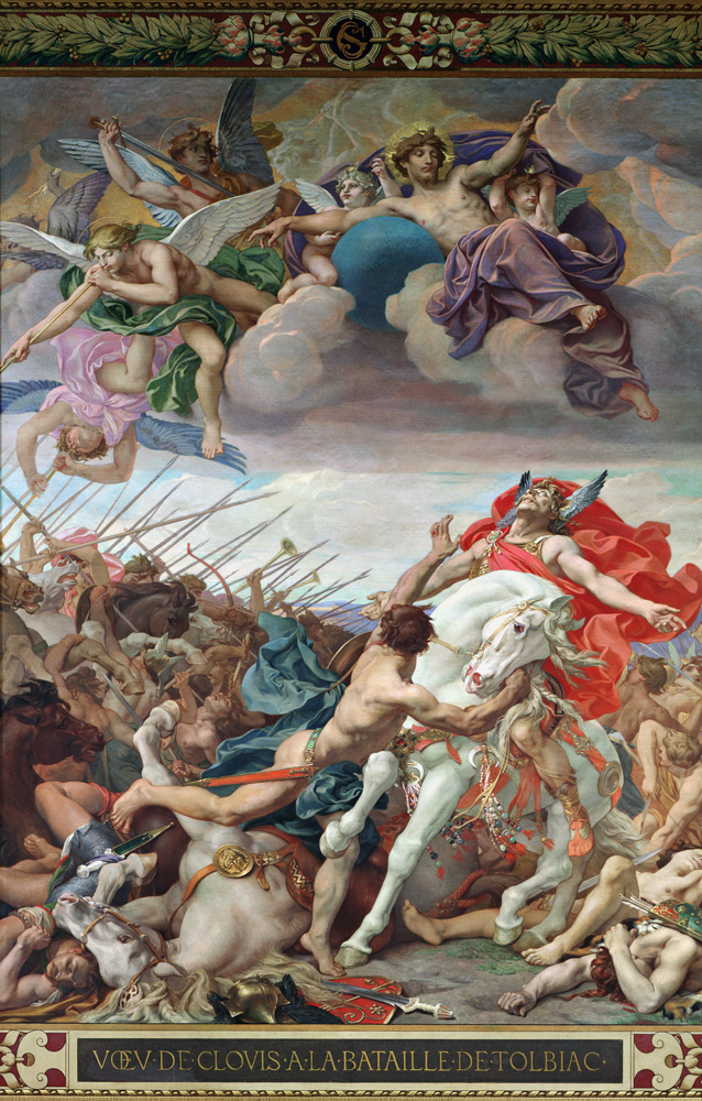 The Vow of Clovis (465-511) at the Battle of Tolbiac in 506, from the right transept a Joseph Paul Blanc
